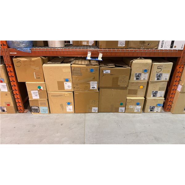 ONE PALLET SHELF SECTION FULL OF ASSORTED BANQUET/EVENT  - CANDLE HOLDERS/SCONCES/LANTERNS