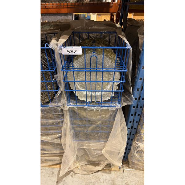 (9) BANQUET INDUSTRY TRANSPORT CRATES OF 12 1/2" PLATES - APPROX, 108 PLATES TOTAL