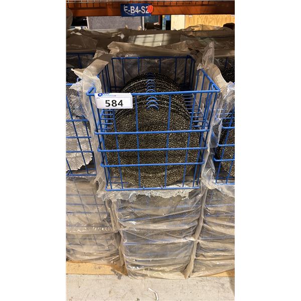 (9) BANQUET INDUSTRY TRANSPORT CRATES OF 12 1/2" PLATES - APPROX, 108 PLATES TOTAL