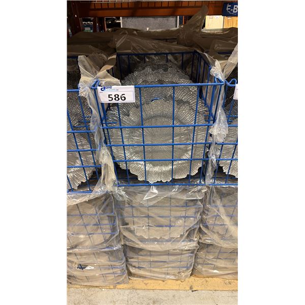 (9) BANQUET INDUSTRY TRANSPORT CRATES OF 12 1/2" PLATES - APPROX, 108 PLATES TOTAL