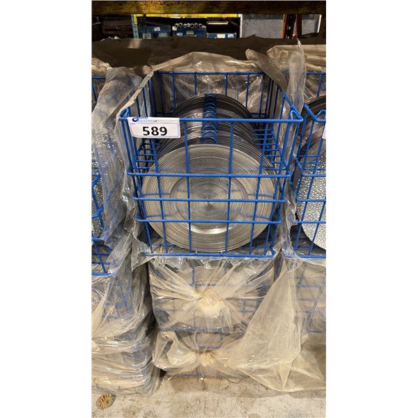 (9) BANQUET INDUSTRY TRANSPORT CRATES OF 12 1/2" PLATES - APPROX, 108 PLATES TOTAL