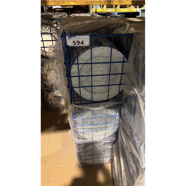 (9) BANQUET INDUSTRY TRANSPORT CRATES OF 12 1/2" PLATES - APPROX, 108 PLATES TOTAL