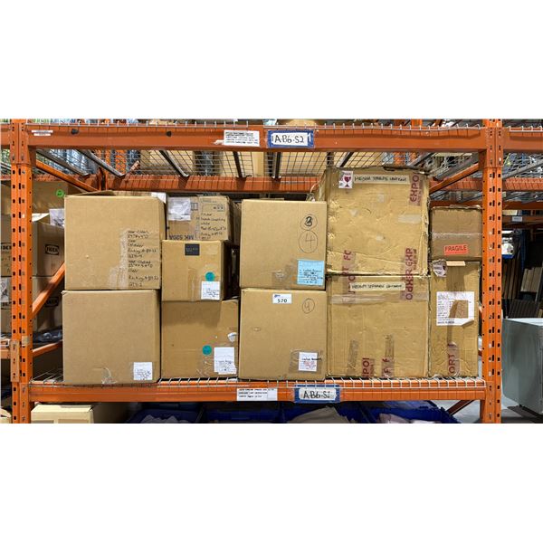 ONE PALLET SHELF SECTION FULL OF ASSORTED BANQUET/EVENT  ITEMS - ASSORTED LANTERNS