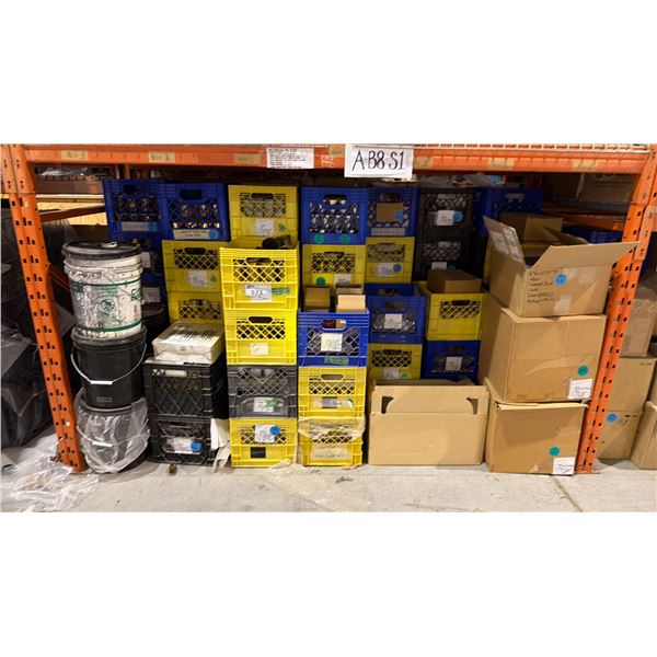 ONE PALLET SHELF SECTION FULL OF ASSORTED BANQUET/EVENT  ITEMS - ASSORTED DRINKING GLASSES
