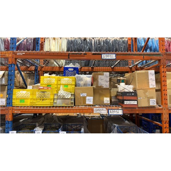 ONE PALLET SHELF SECTION FULL OF ASSORTED BANQUET/EVENT  ITEMS - BATTERY PACKS, LED LIGHTS,