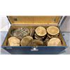 Image 2 : MOBILE TRANSPORT BOX FILLED WITH WOOD PIECES AND STONE MOSAICS