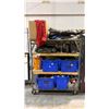 Image 1 : 4 TIER MOBILE SHELVING UNIT AND CONTENTS
