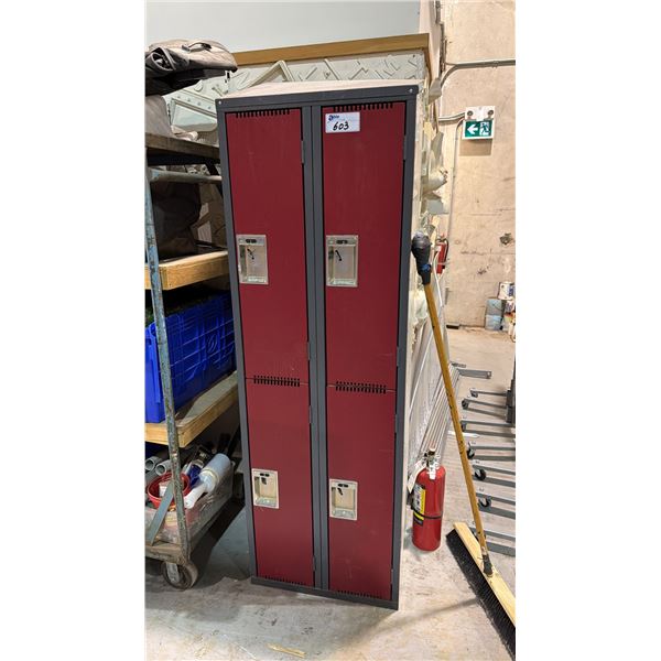 4 COMPARTMENT PURPLE & GREY LOCKER