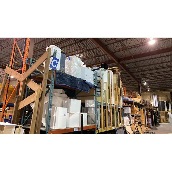 (2) ROWS (22 BAYS) OF PALLET RACKING (ORANG & BLUE) - (12) 16FT & (12) 12FT UPRIGHTS, (66)