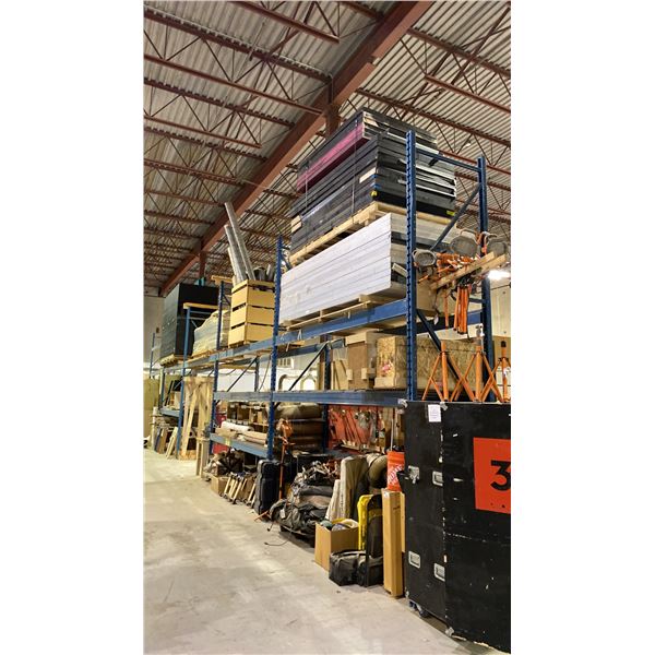 (5 BAYS) OF BLUE PALLET RACKING - (6) 16FT UPRIGHTS, (22) 12FT SIDE RAILS