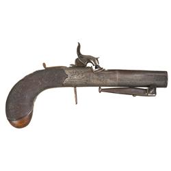 Unique Engraved English Percussion Screw Barrel Pistol