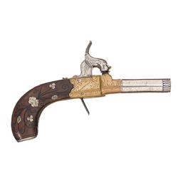 Unique T. Wilson Double Barrel Percussion Pistol
