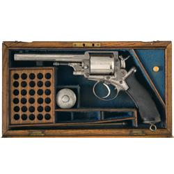 Historical Profusely Engraved and Presentation Inscribed Adams Patent Double Action Revolver with Ca