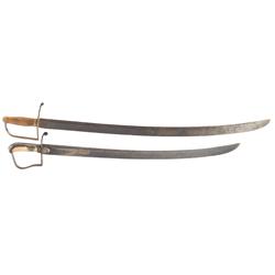 Two 18th Century American Militia Short Sabers