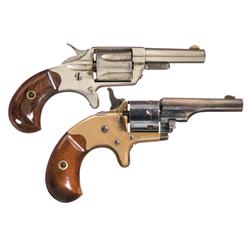 Two Colt Pocket Revolvers -A) Colt New Line 30 Etched Panel Pocket Revolver  B) Colt Open Top Pocket