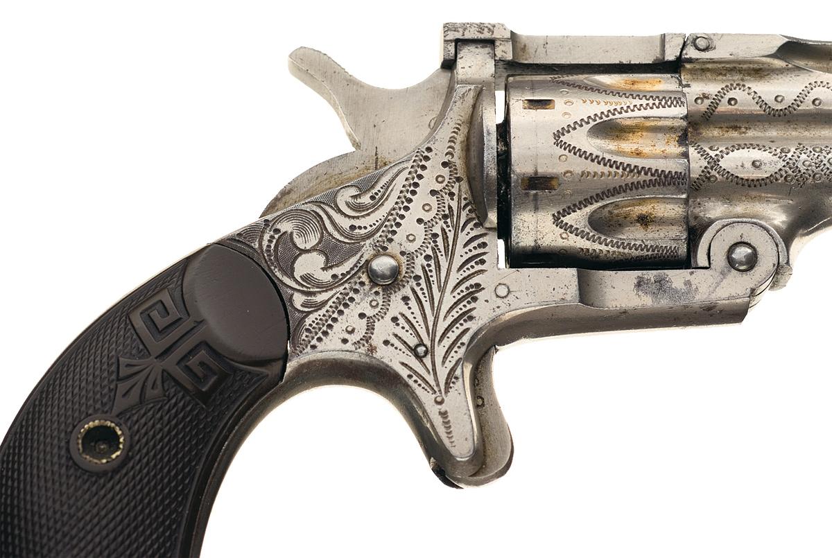 Scarce Factory Engraved Osgood Gun Works Duplex Revolver with Scarce