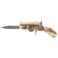 Humason & Beckley Percussion Knife Pistol with Confederate Document