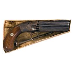 Blunt & Syms Under-Hammer Pepperbox Pistol with Rare Original Picture Carton