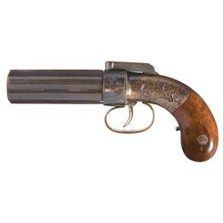 Allen & Thurber Pocket Size Pepperbox Pistol with Accessories