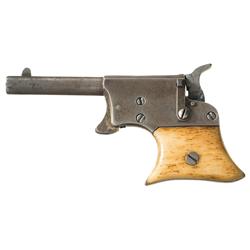Unique Remington Style Number One Vest Pocket Pistol with Ivory Grips
