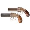 Image 1 : Two Pepperboxes -A) Allen & Thurber Pepperbox Pistol  B) Allen & Thurber Engraved Pepperbox