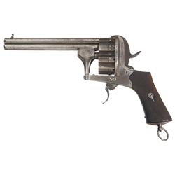 Unique and Scarce European 20 Shot Superposed Barrel Pinfire Revolver