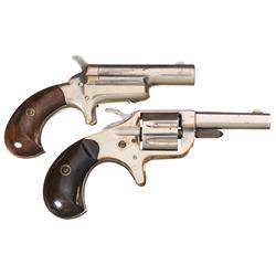 Two Antique Colt Handguns -A) British Proofed Colt Third Model (Thuer) .41 Caliber Derringer  B) Col