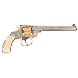 New York Engraved Smith & Wesson 4th Model 32 Double Action Revolver with Spectacular Relief Carved 