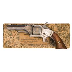 Manhattan Arms Gold Washed Second Model 22 Caliber Pocket Revolver with an Original Box
