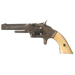 Fine Engraved Smith & Wesson Model No. 1 Second Issue Revolver with Ivory Grips