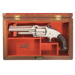 Excellent Cased Smith & Wesson Model 1 1/2 Second Issue Revolver with Factory Letter