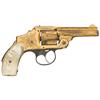 Image 1 : Historical Factory Engraved Gold Plated Smith & Wesson 38 Safety Hammerless Second Model Double Acti