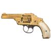 Image 2 : Historical Factory Engraved Gold Plated Smith & Wesson 38 Safety Hammerless Second Model Double Acti