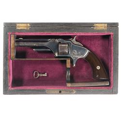 Exceptional Cased Smith & Wesson Model No. 1 Second Issue Revolver with Orville Bassett "U.S.N." Ins