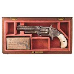 Smith & Wesson Number 1 1/2, Second Issue Revolver with New York Engraving, Case, Ammunition Box and
