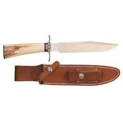 Randall Number 7 Fighting Knife with Master Engraved Silver Fittings and Ivory Hilt