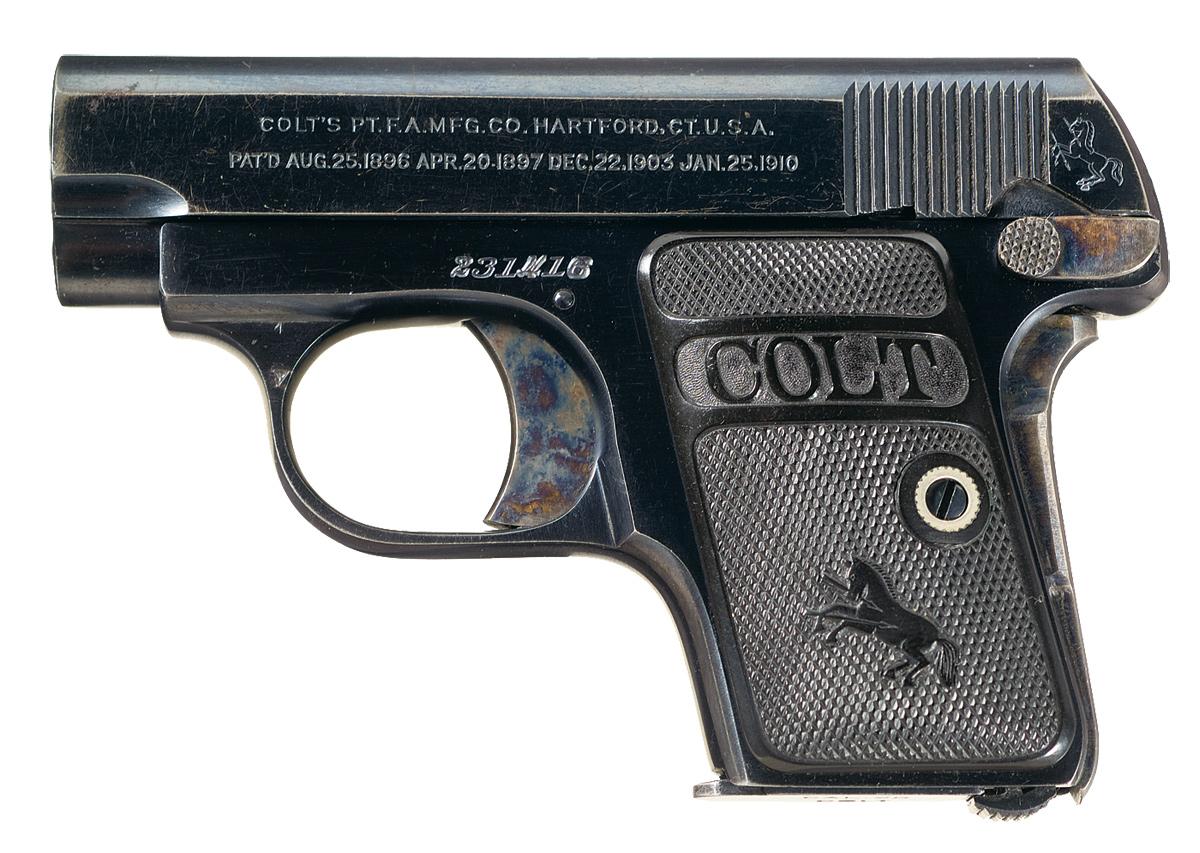 Excellent Colt Model 1908 .25 Vest Pocket Hammerless Pistol