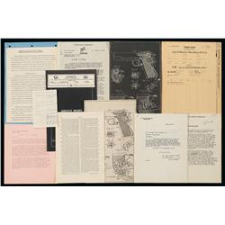 Historical Swartz Safety Patent Papers for Colt Government and Extensive Colt Documents 1930-1940's