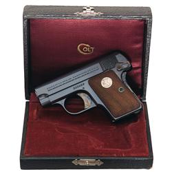 Exceptional Colt Model 1908 .25 Caliber Semi-Automatic Pistol with Original Factory Presentation Cas