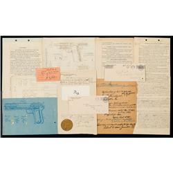 Large Grouping of Original Patent and Royalty Papers with Colt and Various Governments Relating to J