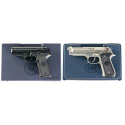 Two Cased Beretta Pistols -A) Beretta Model 8000F Cougar Pistol with Extra Magazine and Case  B) Ber