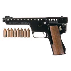Rare MBA Mark I Model B Gyro Jet Pistol with Eight Rounds of Ammunition