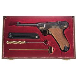Scarce Mauser 75th Year Bulgarian Parabellum Luger Semi-Automatic Pistol with Accessories