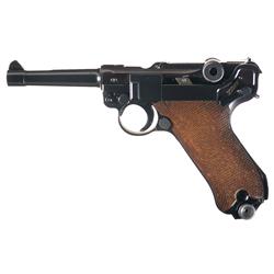 WWII Mauser "42" Code 1940 Dated Luger Pistol with Post-War Boxed Erma .22 Caliber Conversion Kit