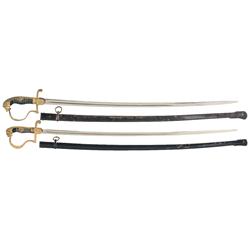 Two German Officer's Swords with Lion Head Pommels