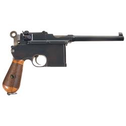 Scarce Masuer Flatside 1896 Large Ring Semi-Automatic Pistol
