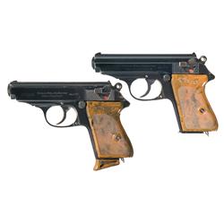 Two Walther PPK Semi-Automatic Pistols -A) Walther PPK Commercial Semi-Automatic Pistol with Extra M