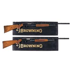 Two Boxed Browning Model 12 Boxed Slide Action Shotguns -A) Browning Model 12 28 Gauge Shotgun with 