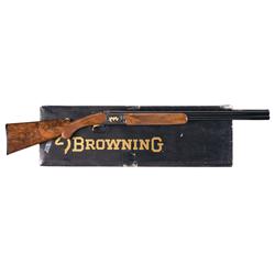Engraved Gold Browning Grade VI Citori Superposed Shotgun with Box