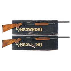 Two Boxed Browning Slide Action Shotguns -A) Browning Grade I Model 12 Slide Action Shotgun with Box